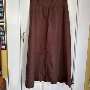 Carole Little Brown Linen Skirt, Size 10